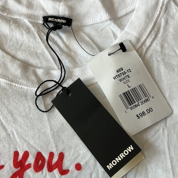 NWT Monrow Rainbow I Love You Shirt - Picture 5 of 5